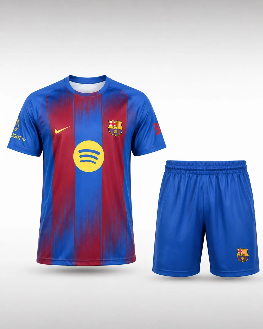 ست تیشرت و شلوارک هواداری فوتبال پسرانه نایک Nike Barcelona Fan Set J